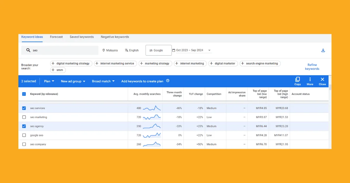 How to add to Negative Keywords List Step 3