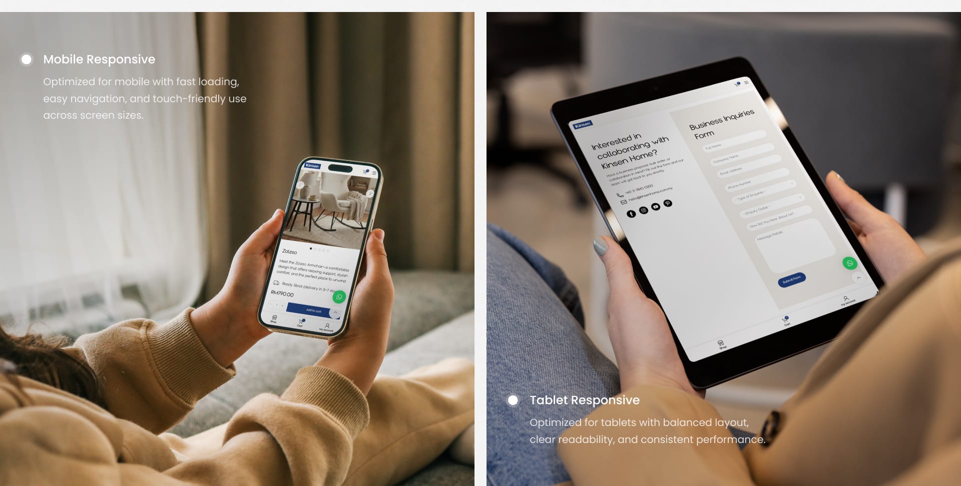 kinsen home device responsive 1