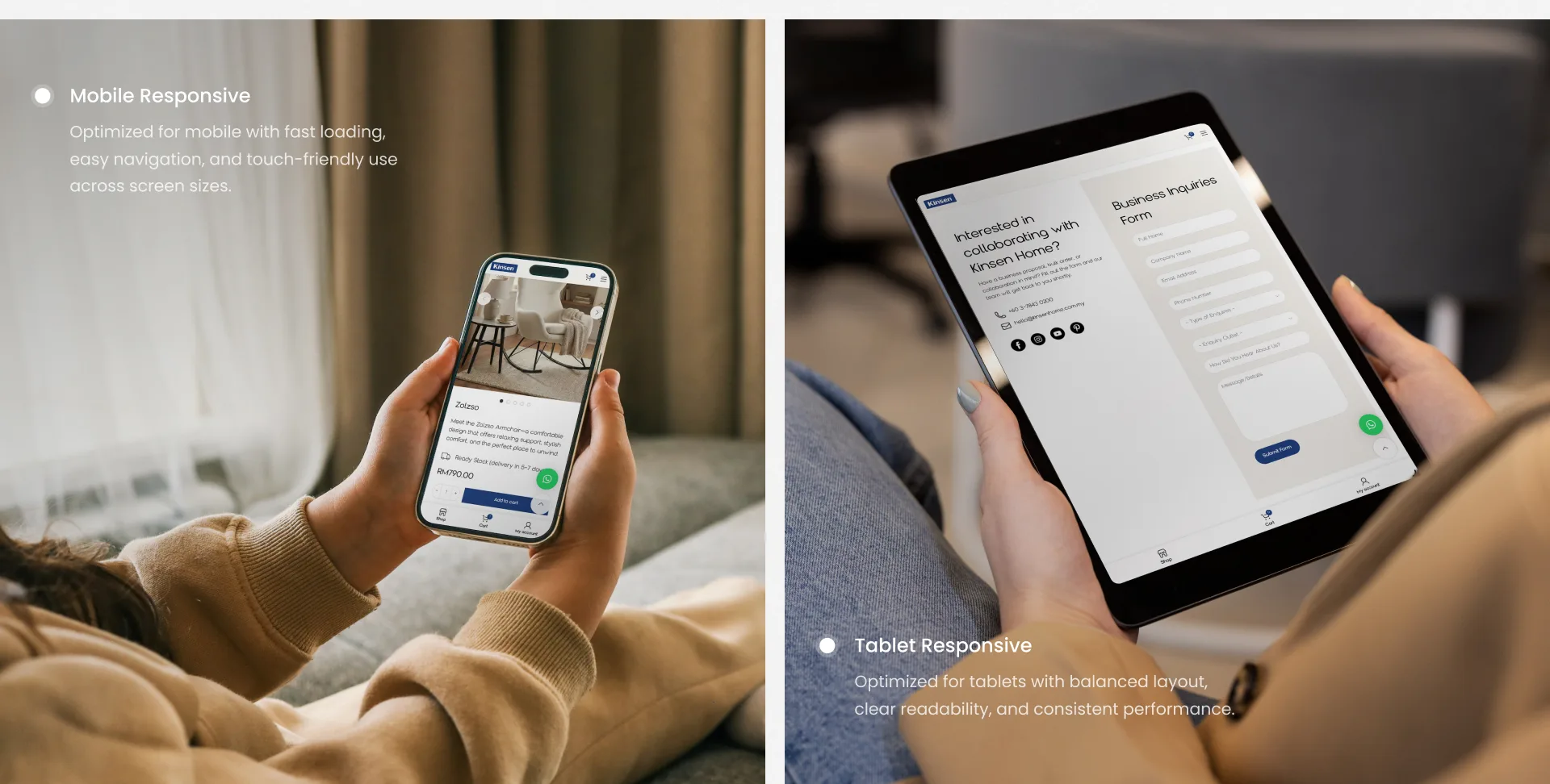 kinsen home device responsive 1