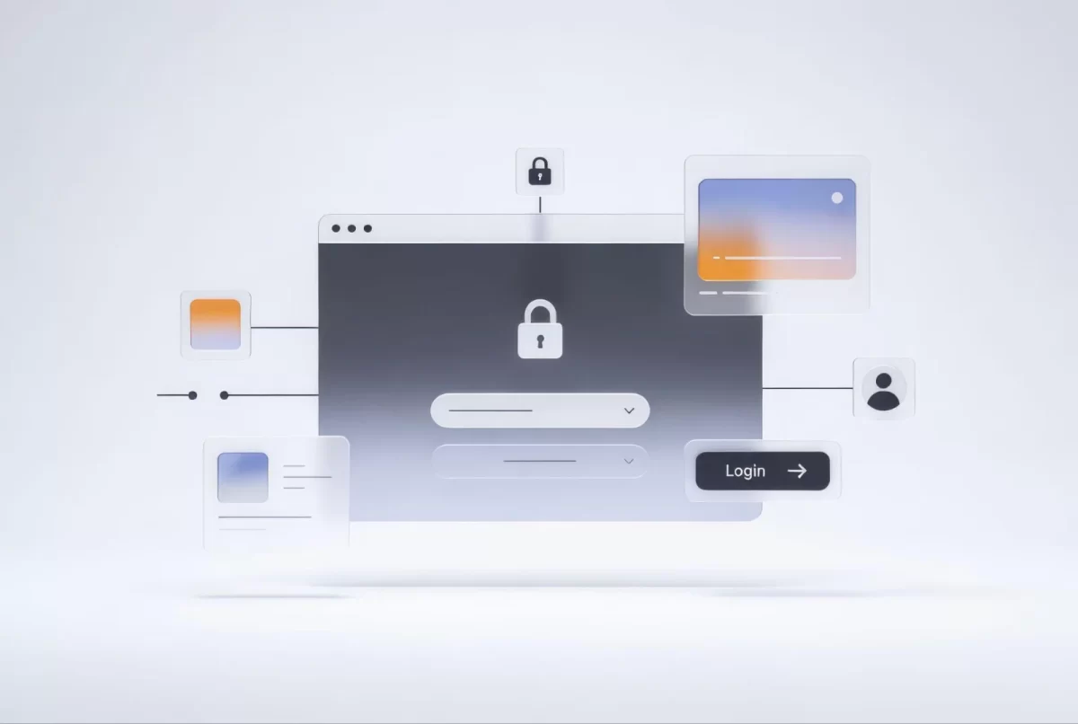 Website login screen with a padlock icon